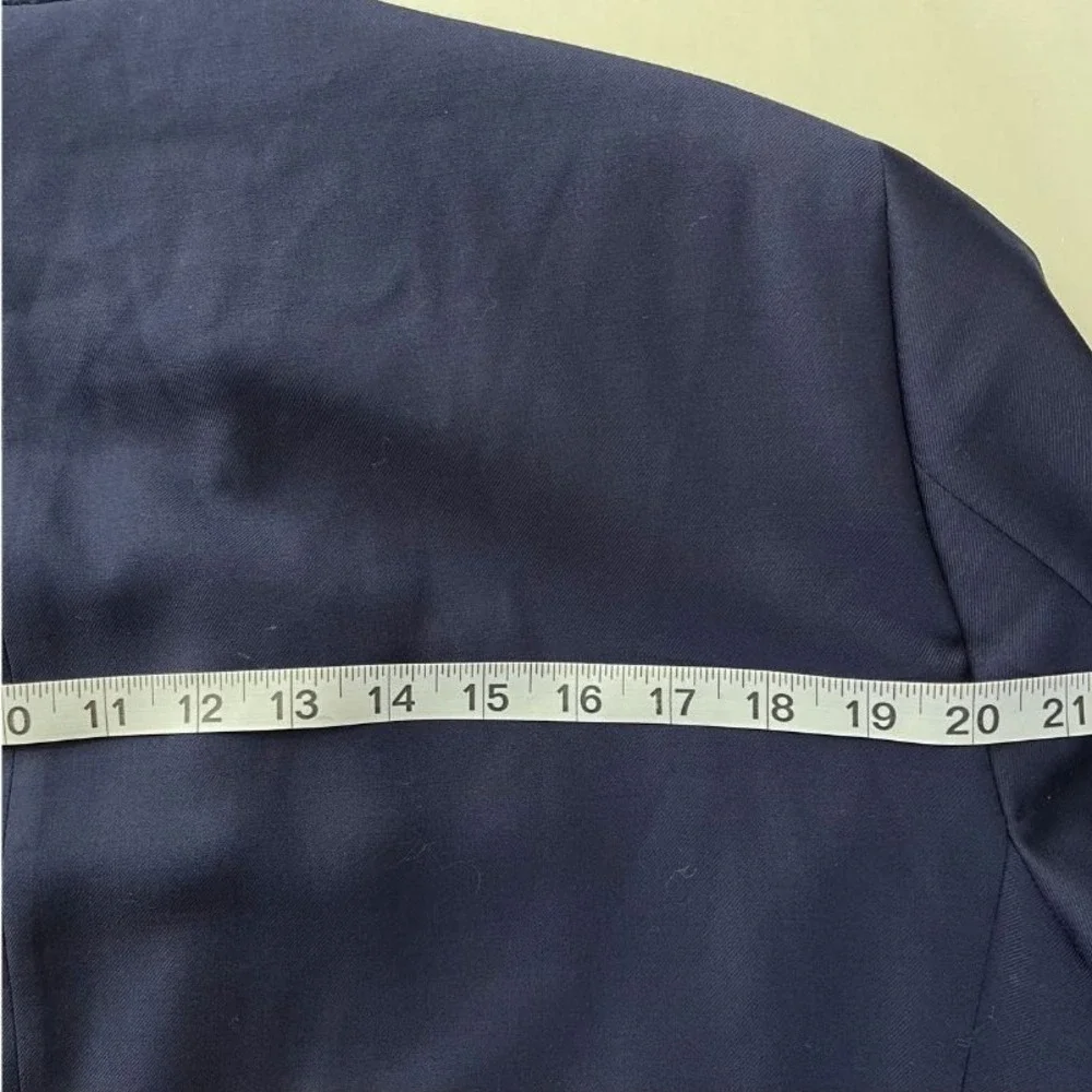 Indochino Men's Navy Wool Blazer Sport Coat 2-Button‎ Lined Floral Interior